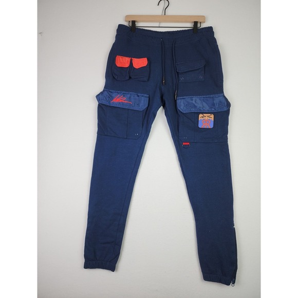 The Boondocks jogger Size Large Blue Logo, Embroidered Zip Pockets - Picture 1 of 16